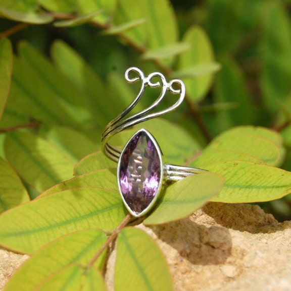 Amethyst Marquoise Ring