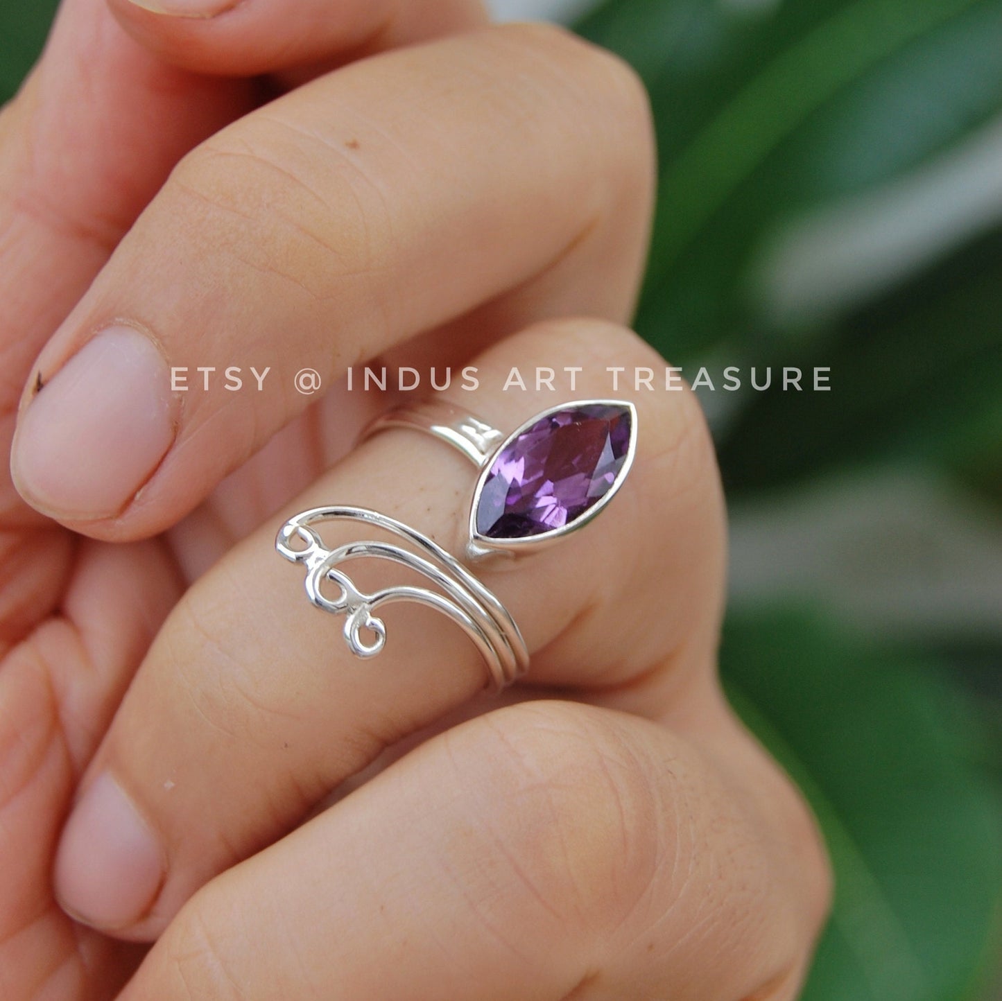 Amethyst Marquoise Ring