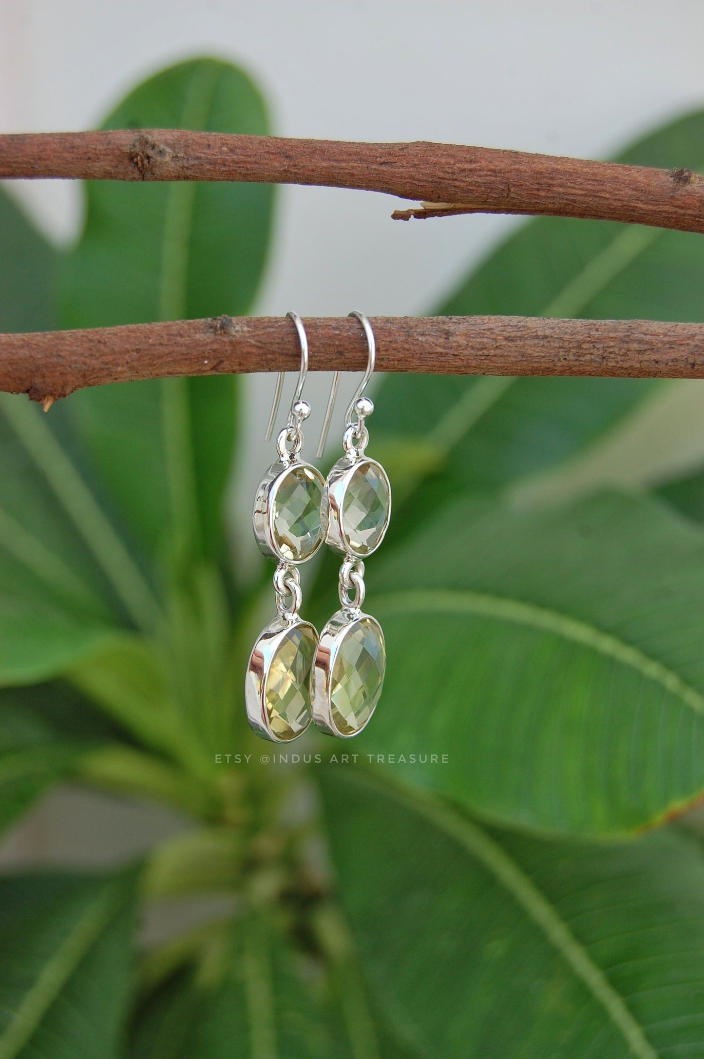 Yellow Citrine Dangle Earrings