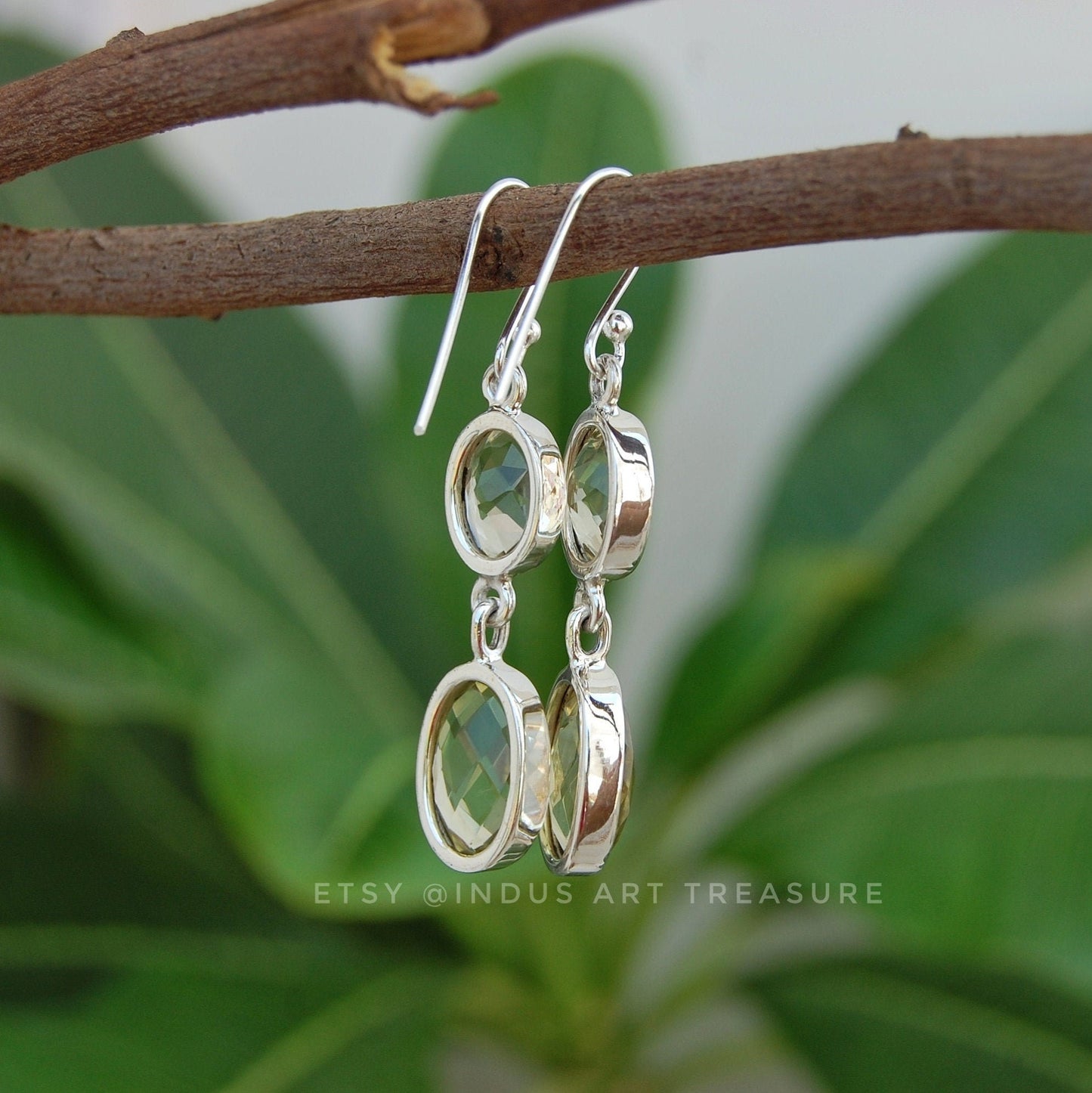 Yellow Citrine Dangle Earrings