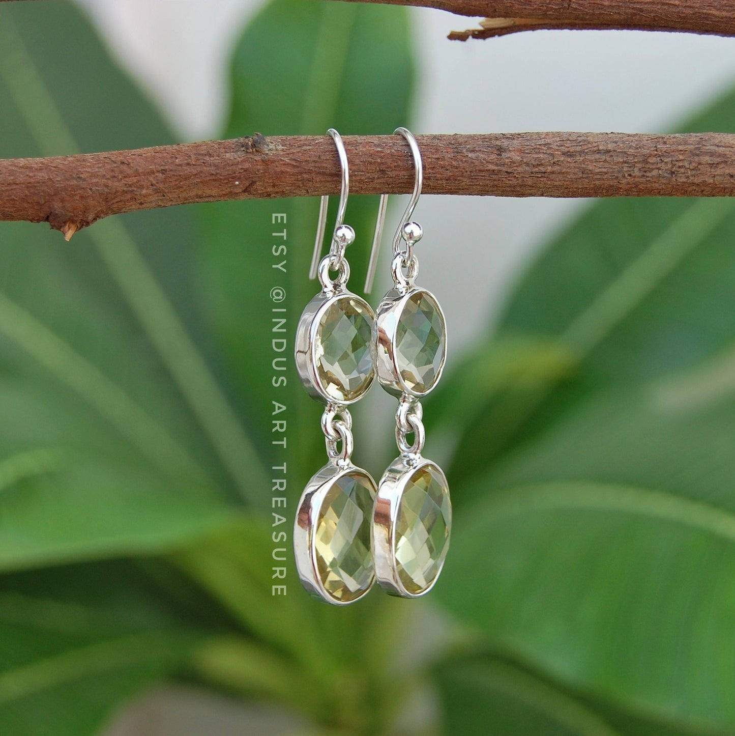 Yellow Citrine Dangle Earrings
