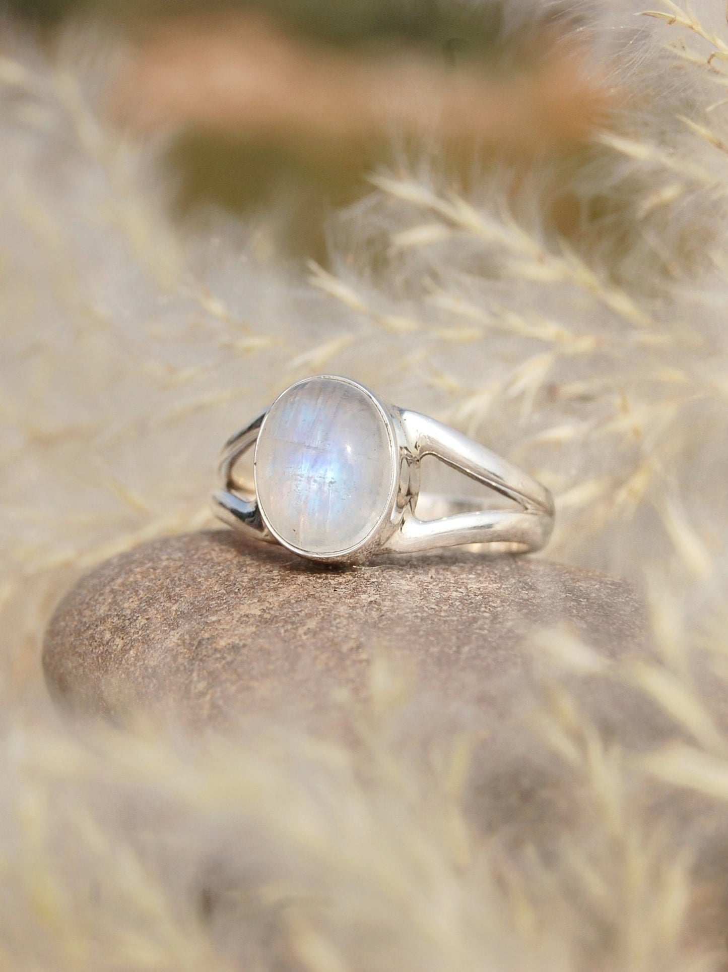 Rainbow Moonstone Ring