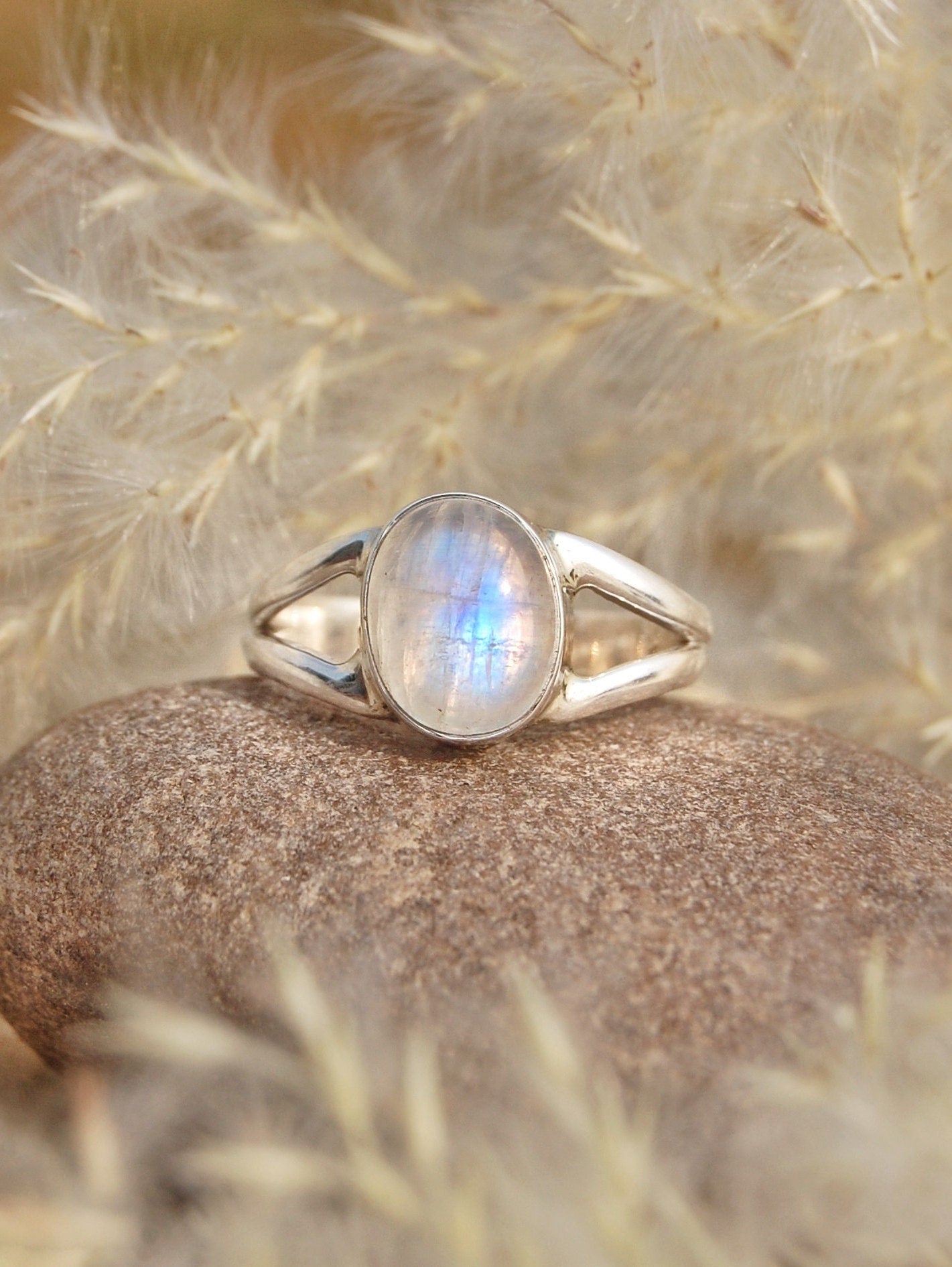 Rainbow Moonstone Ring