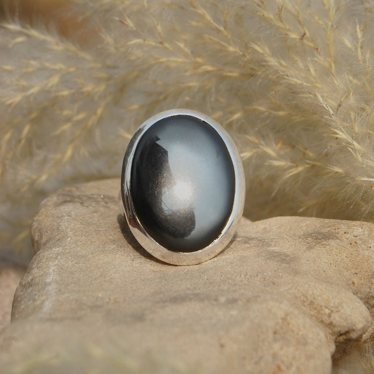 Hematite Statement Ring