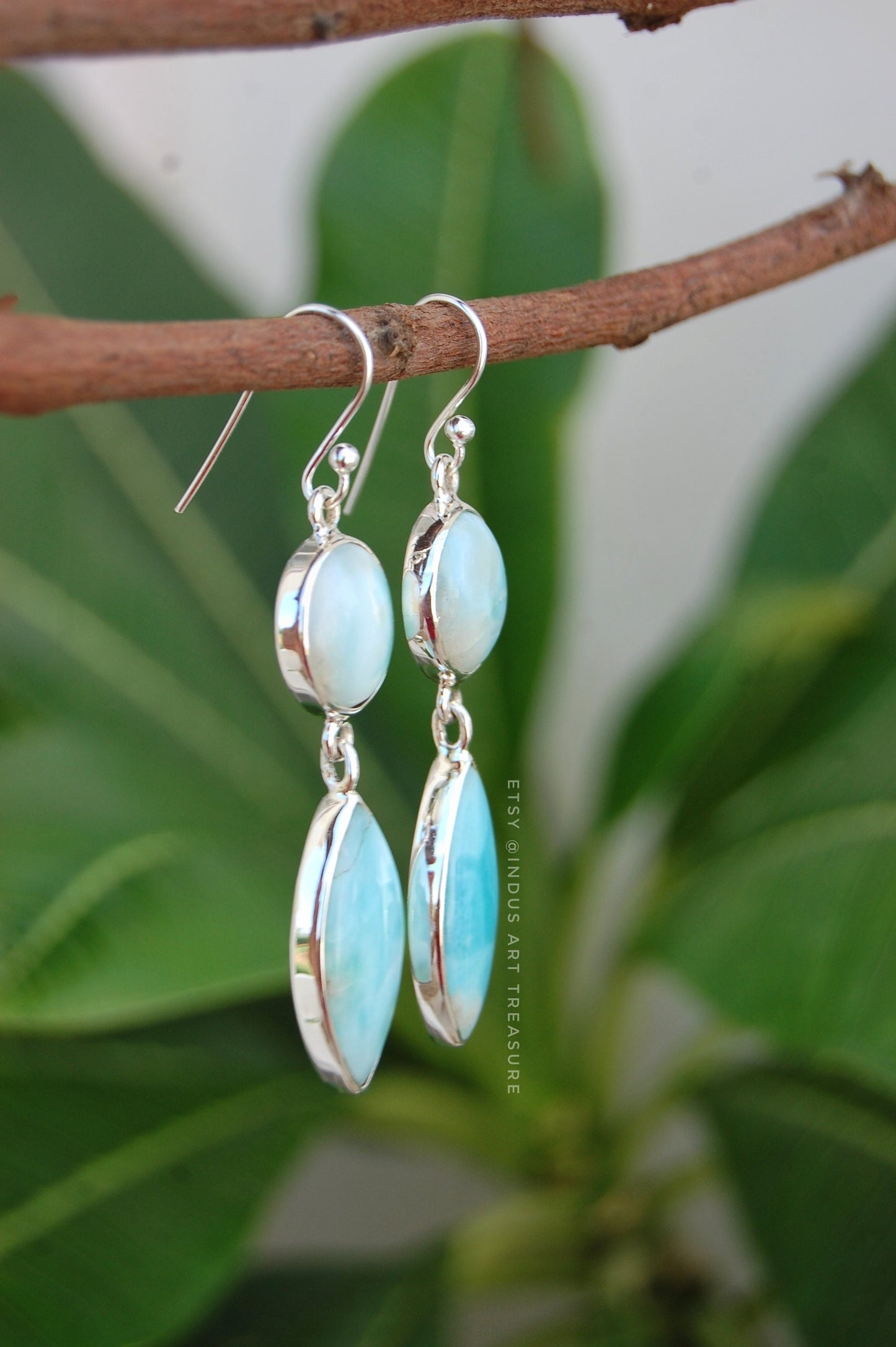 Larimar Dangle Earrings