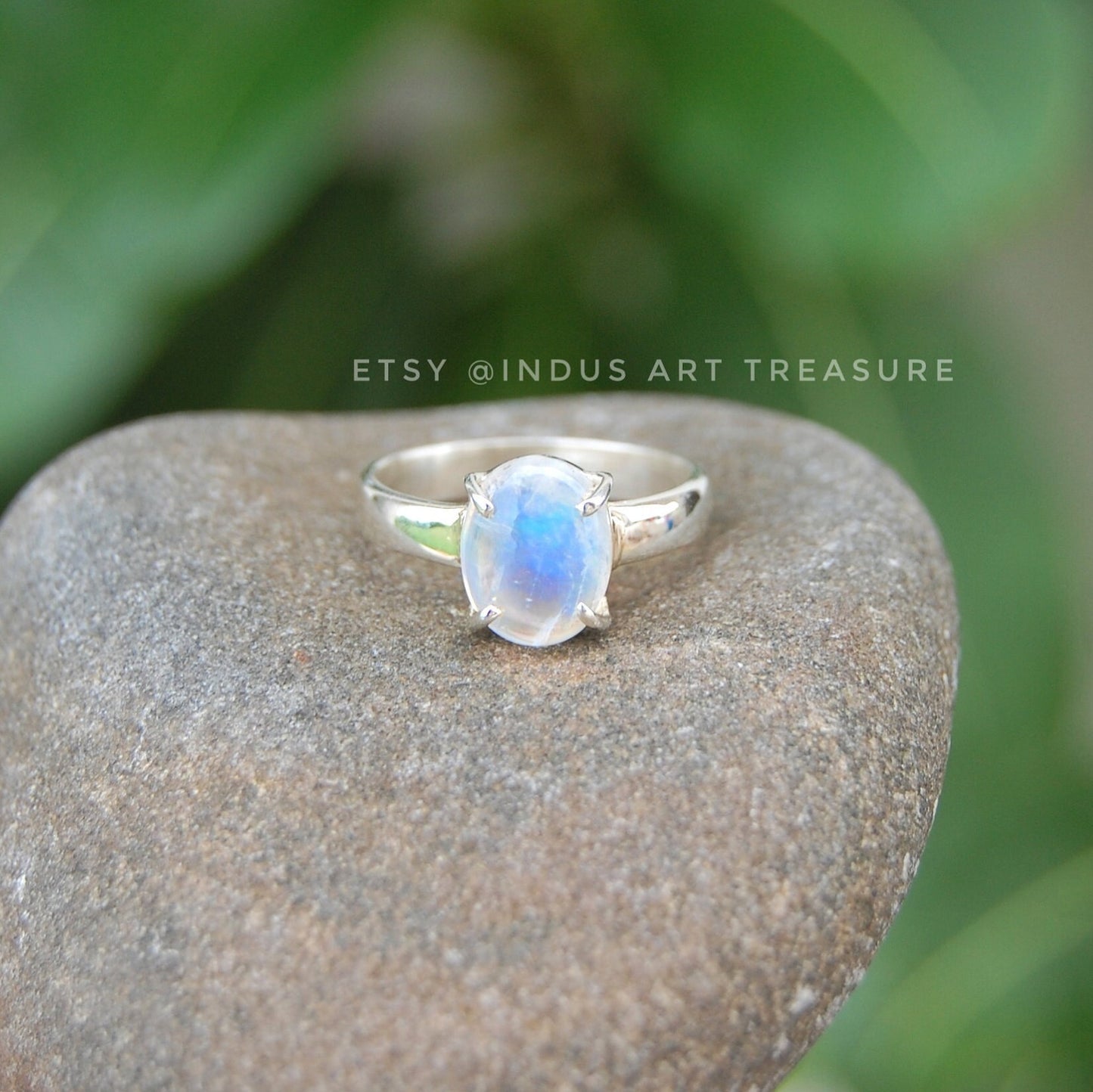 Rainbow Moonstone Ring
