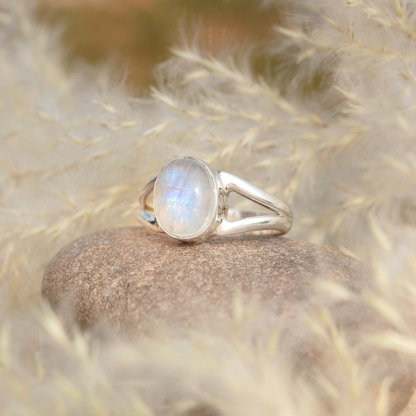 Rainbow Moonstone Ring