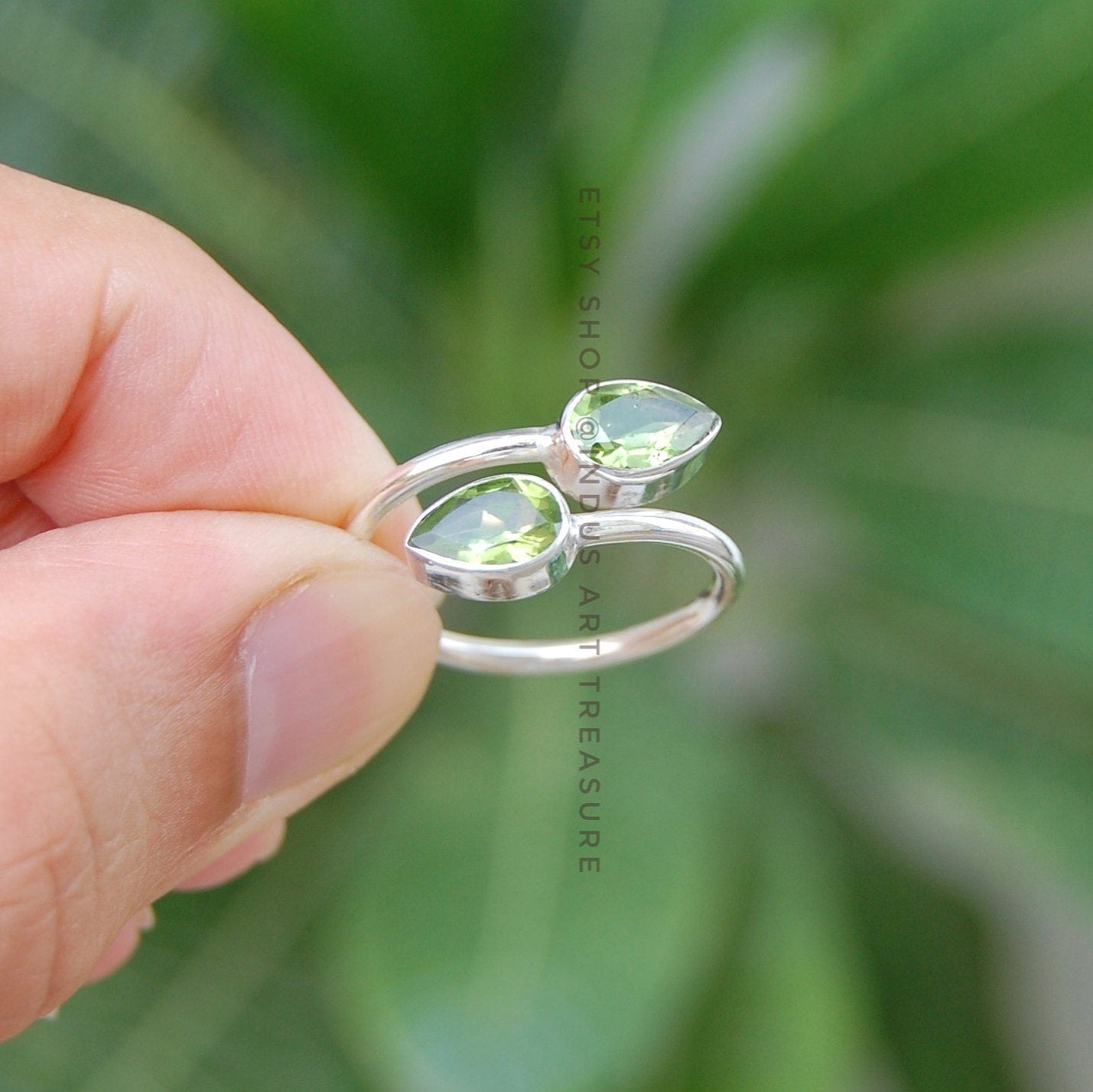 Peridot Leaf Ring