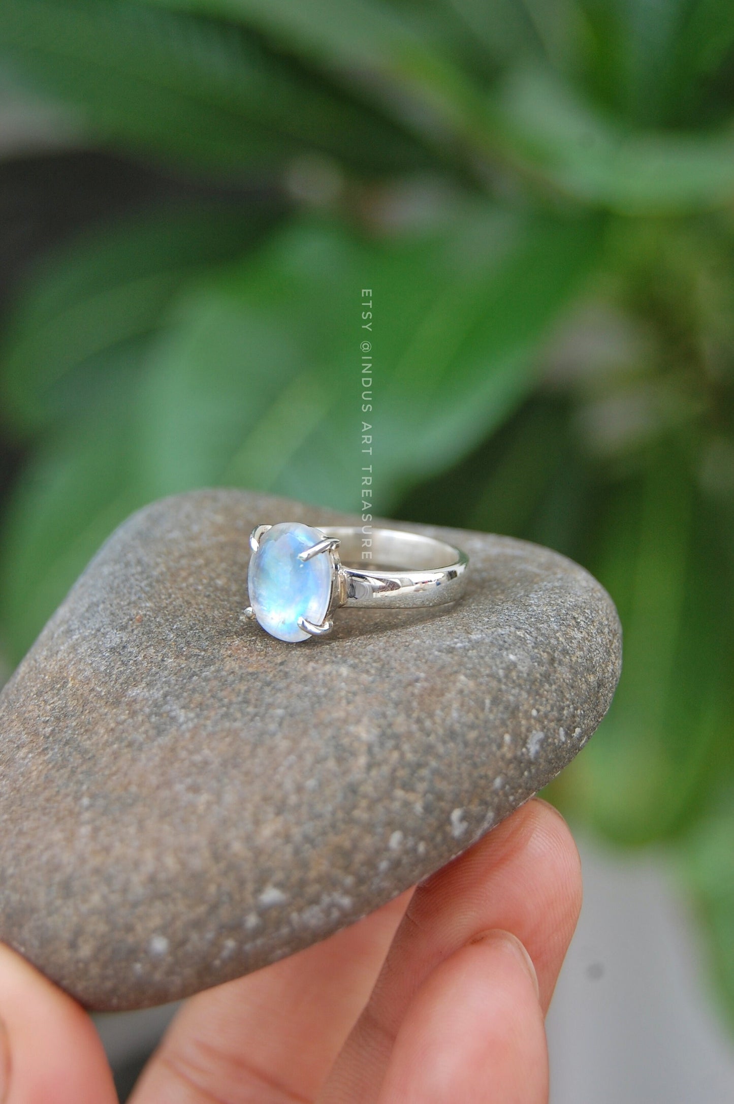 Rainbow Moonstone Ring