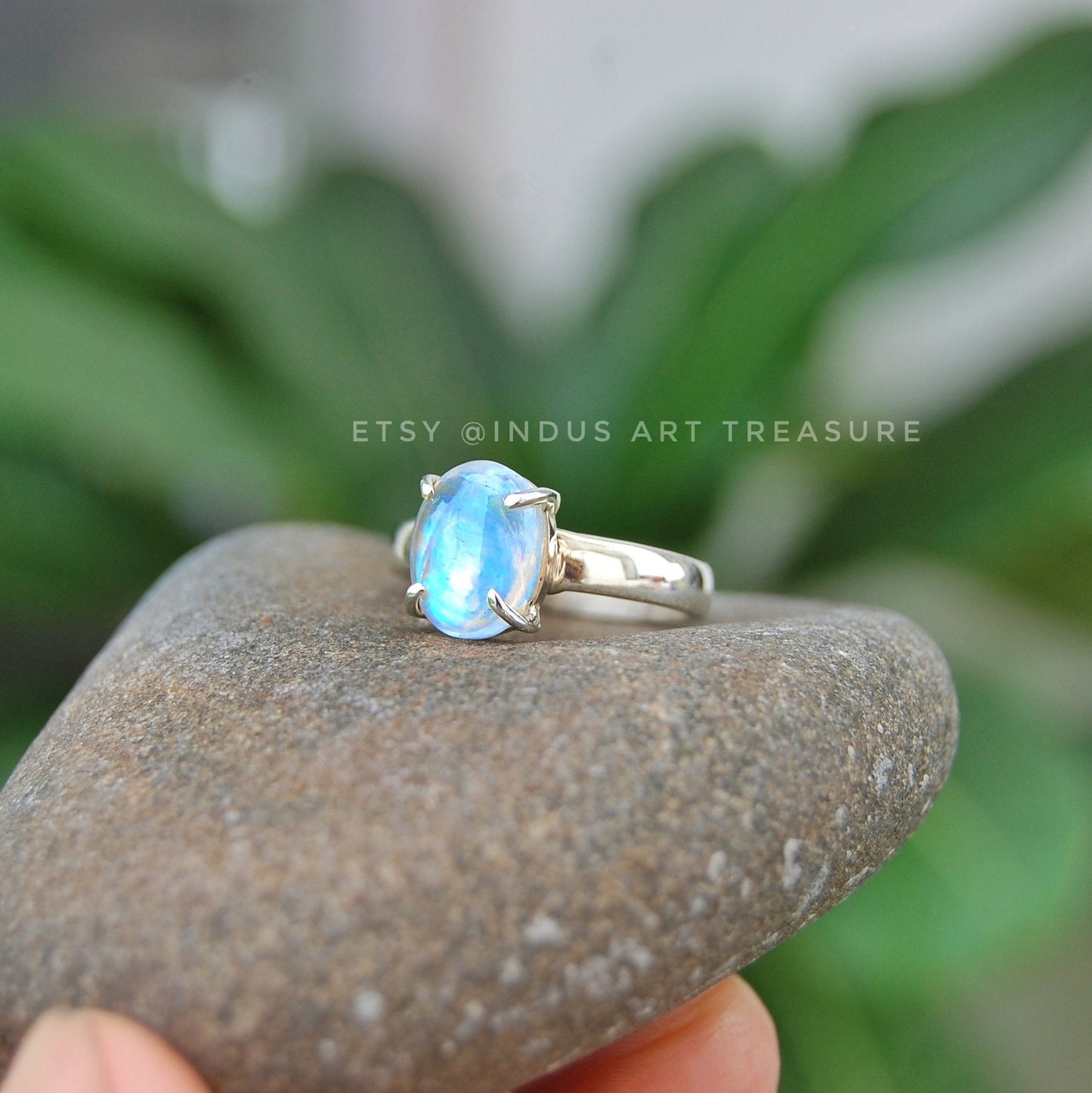 Rainbow Moonstone Ring