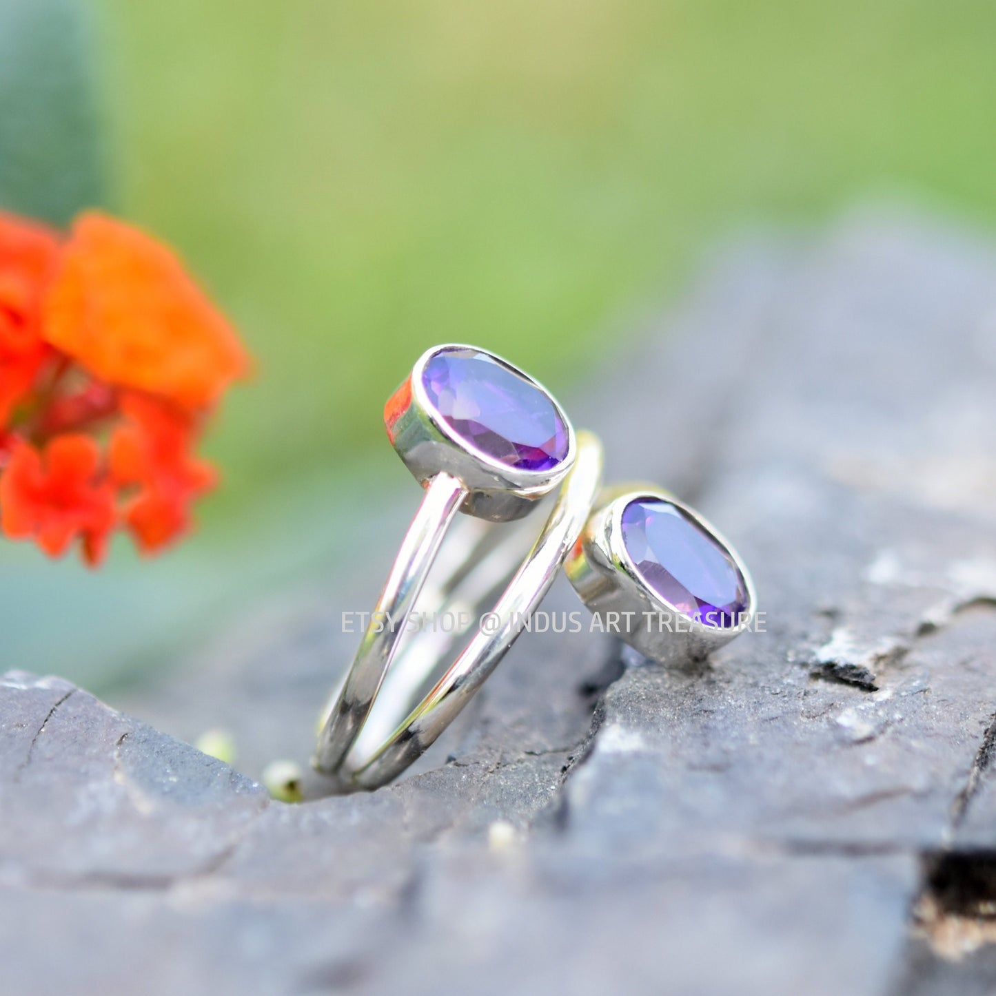 Purple Amethyst Coil Ring