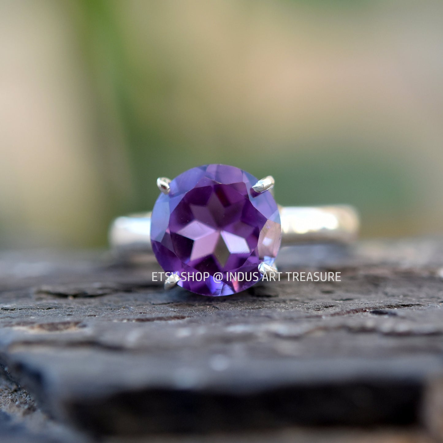 Amethyst Prong Setting Ring