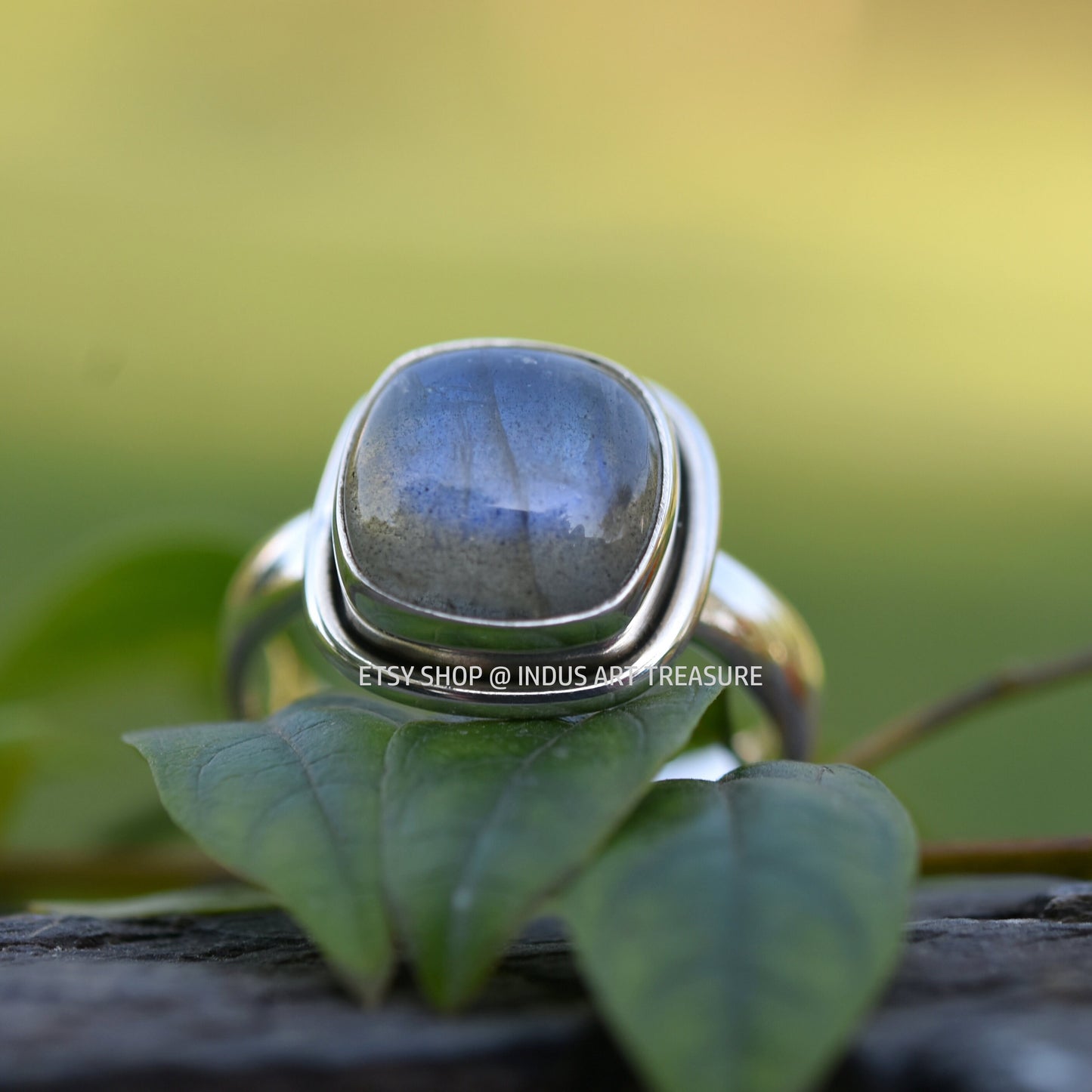 Blue Labradorite Square Cab Ring