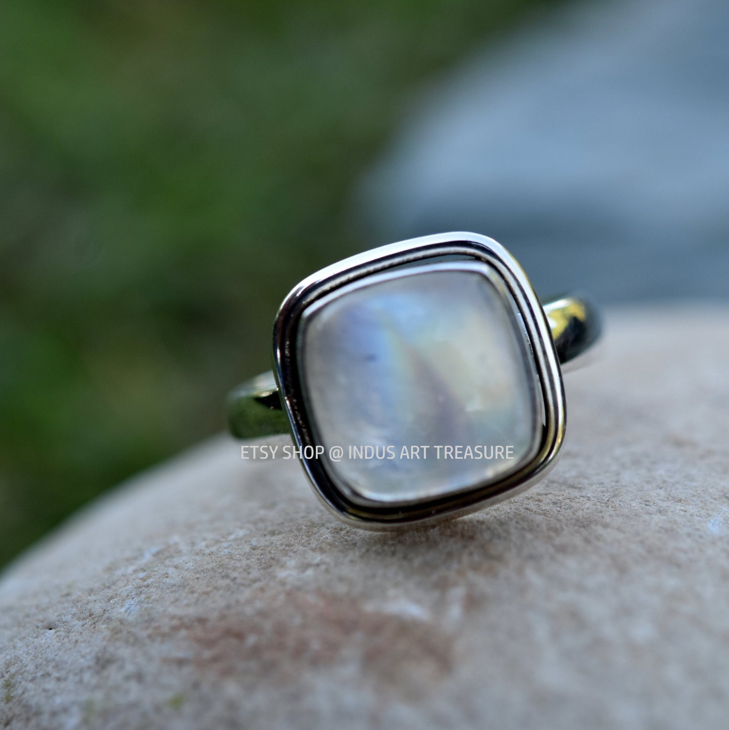 Rainbow Moonstone Ring