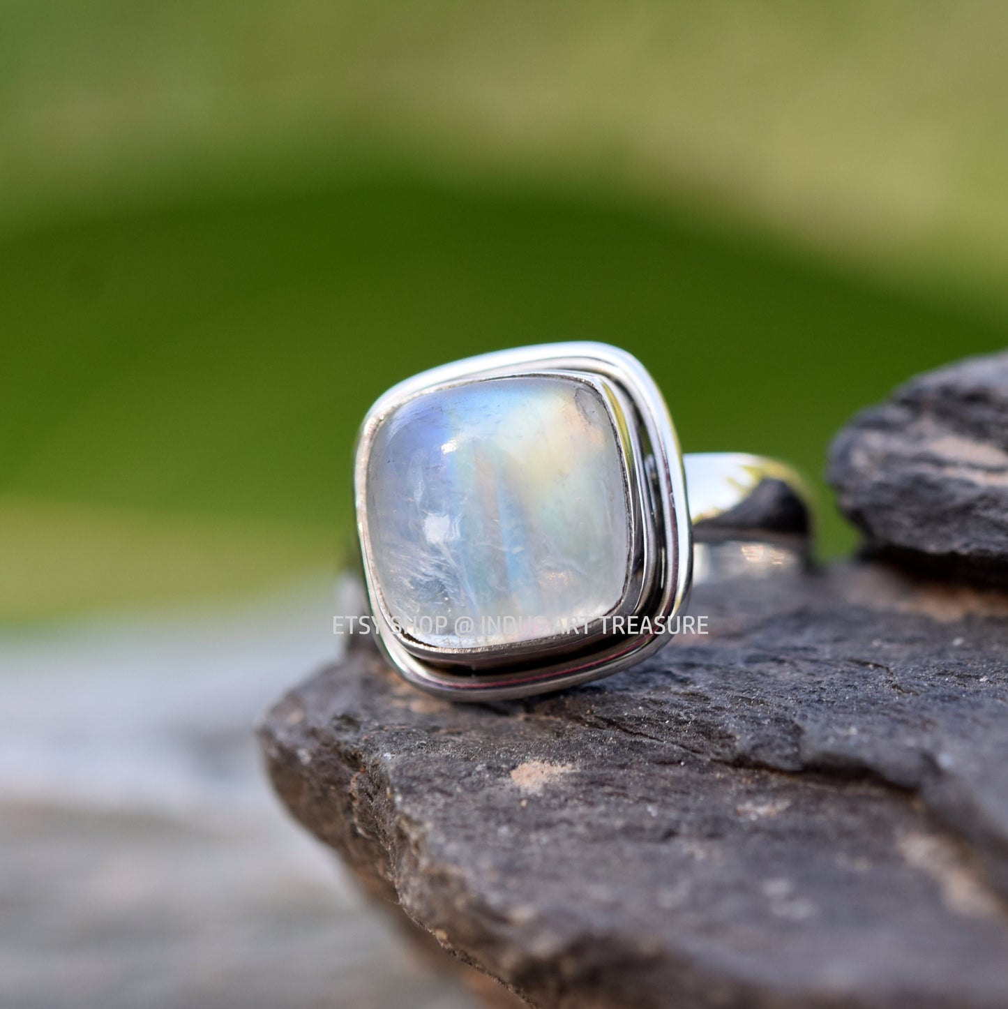 Rainbow Moonstone Ring