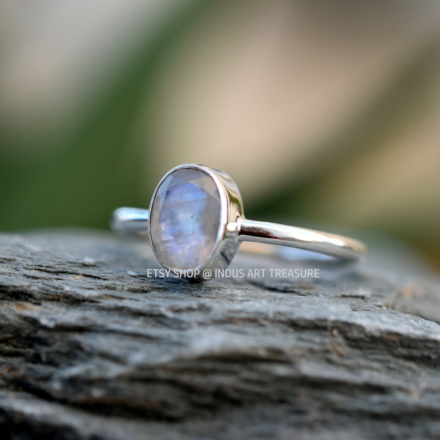 Rainbow Moonstone Ring