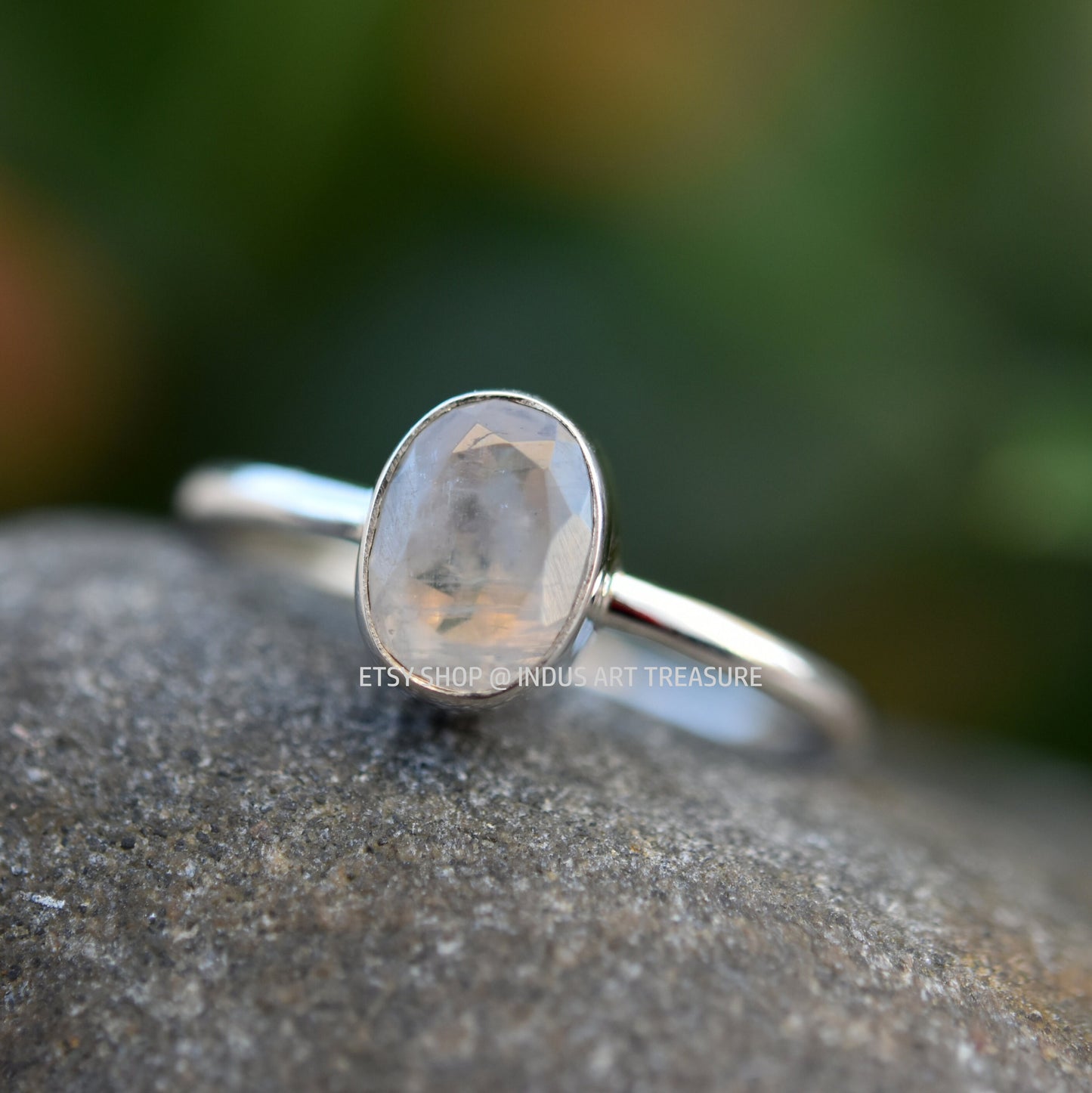 Rainbow Moonstone Ring