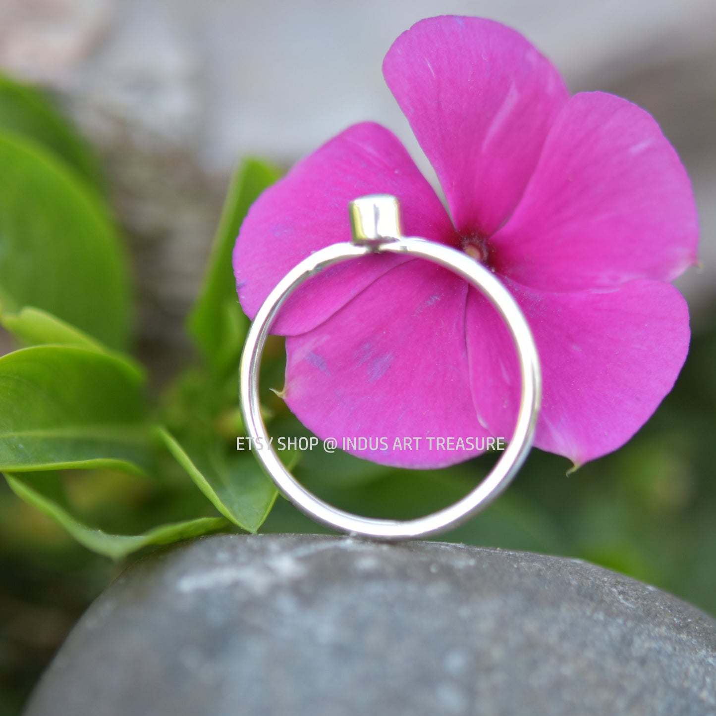 Aqua Chalcedony Dainty Ring