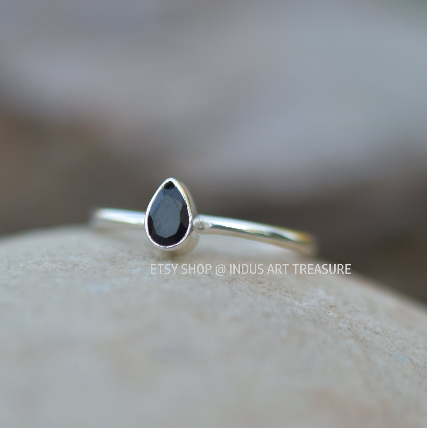 Black Onyx Dainty Ring