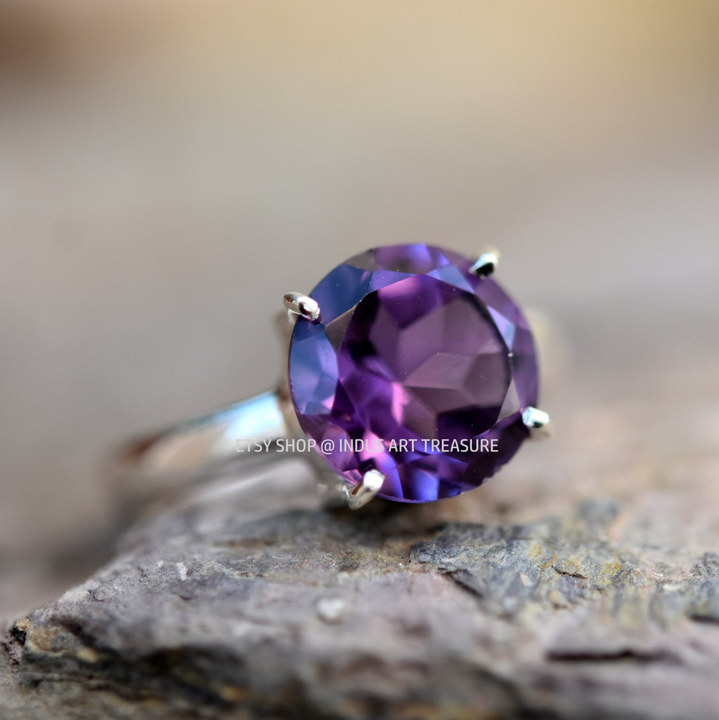 Amethyst Prong Setting Ring