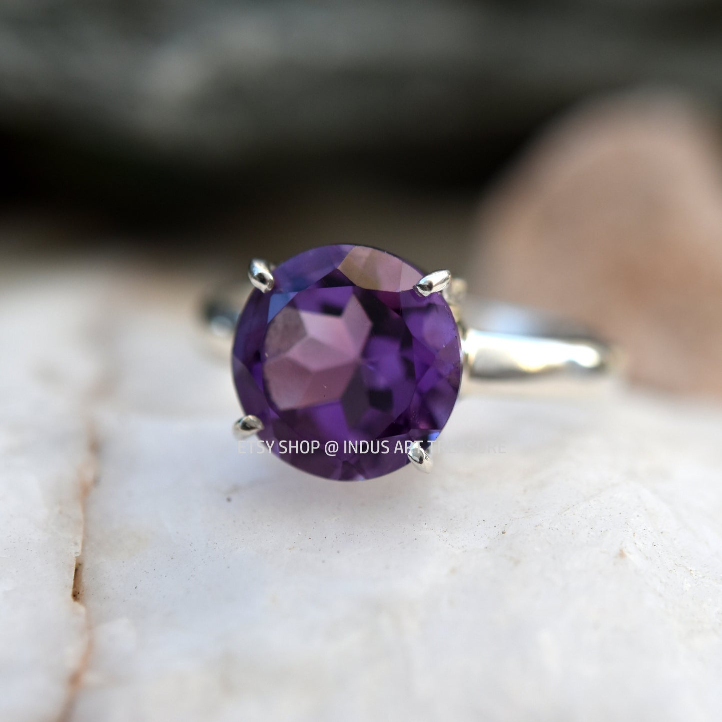 Amethyst Prong Setting Ring