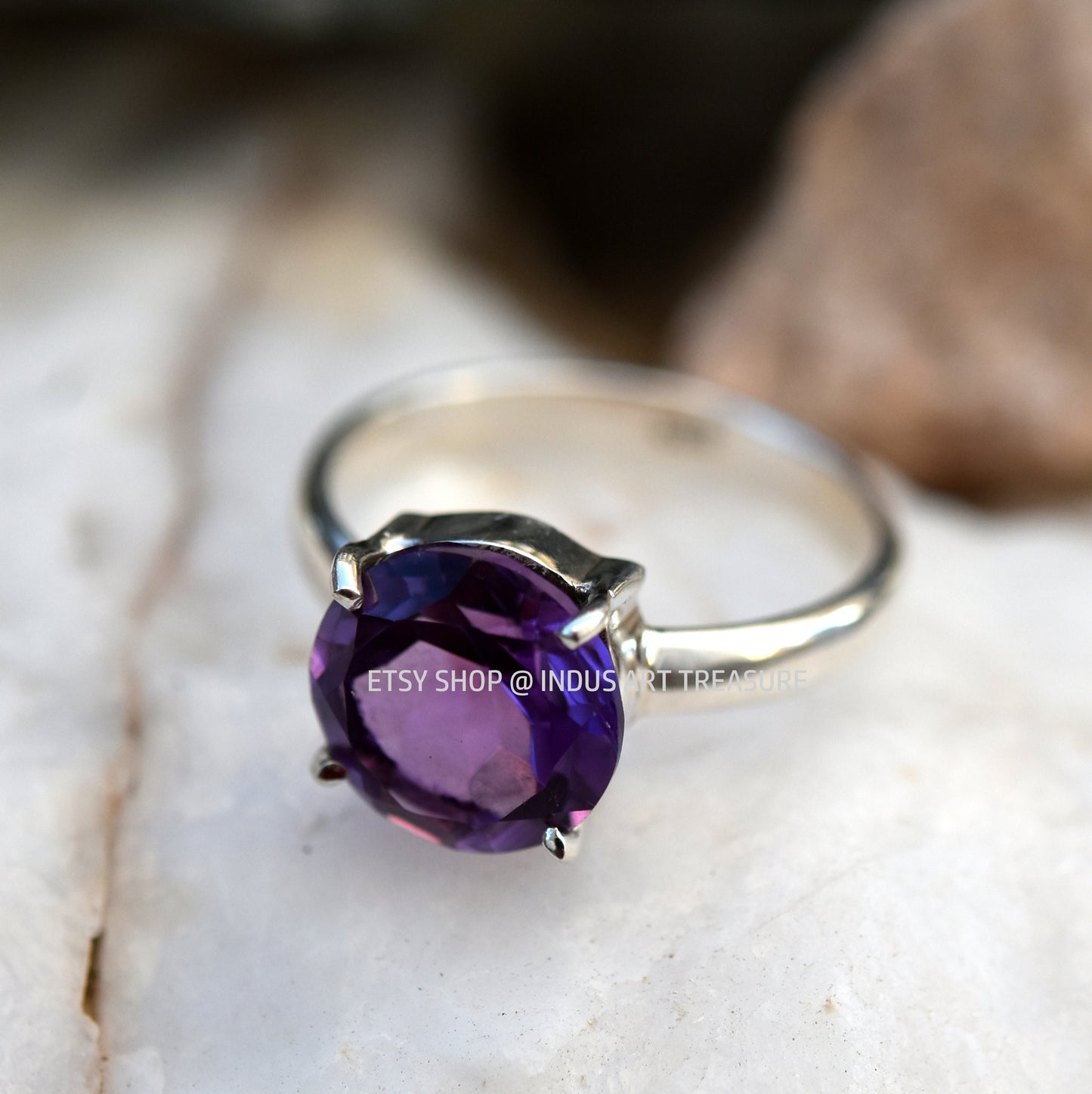 Amethyst Prong Setting Ring