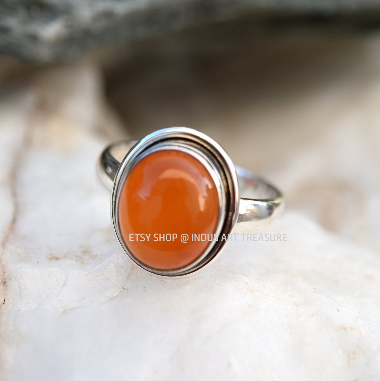 Orange Carnelian Ring