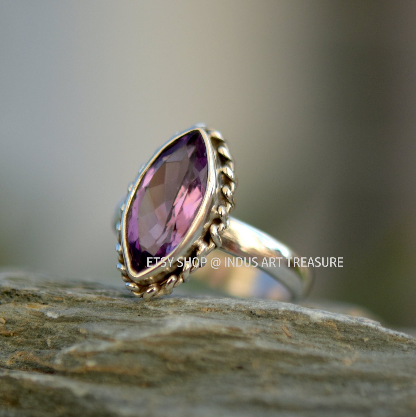 Purple Amethyst Boho Ring