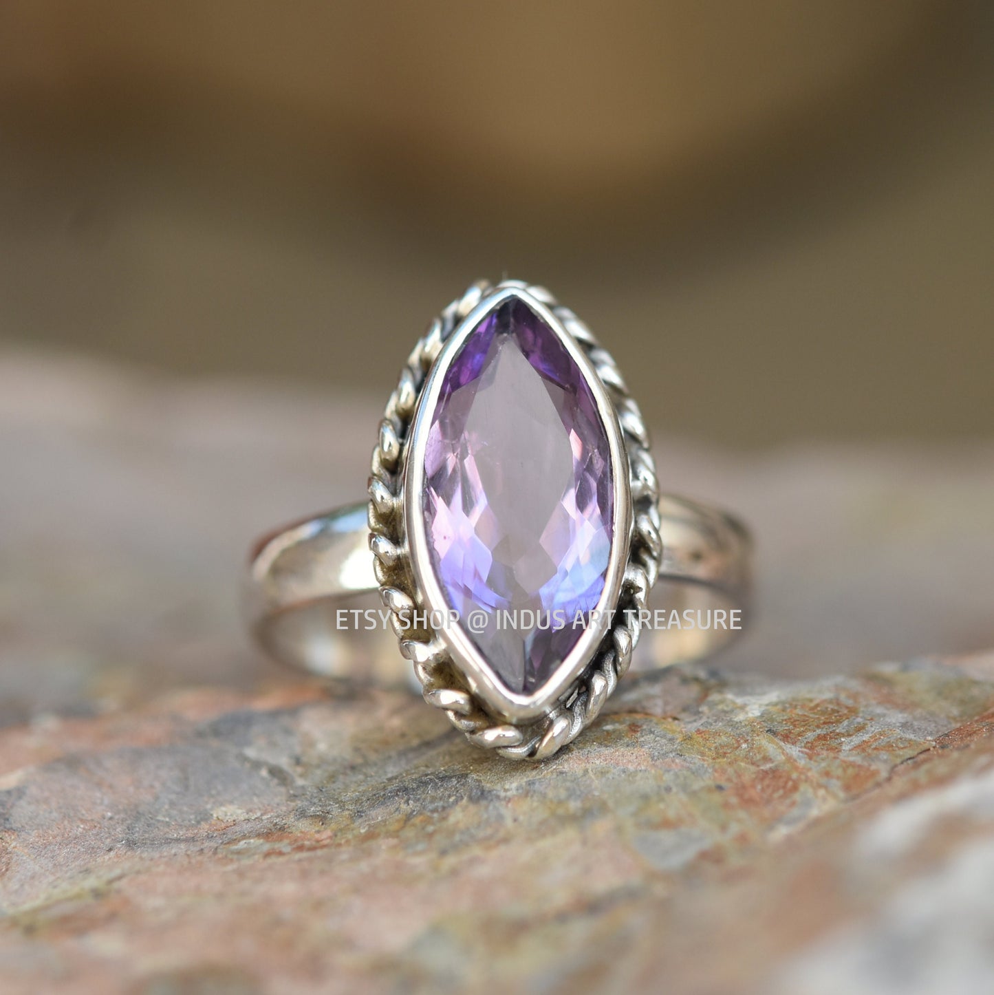 Purple Amethyst Boho Ring