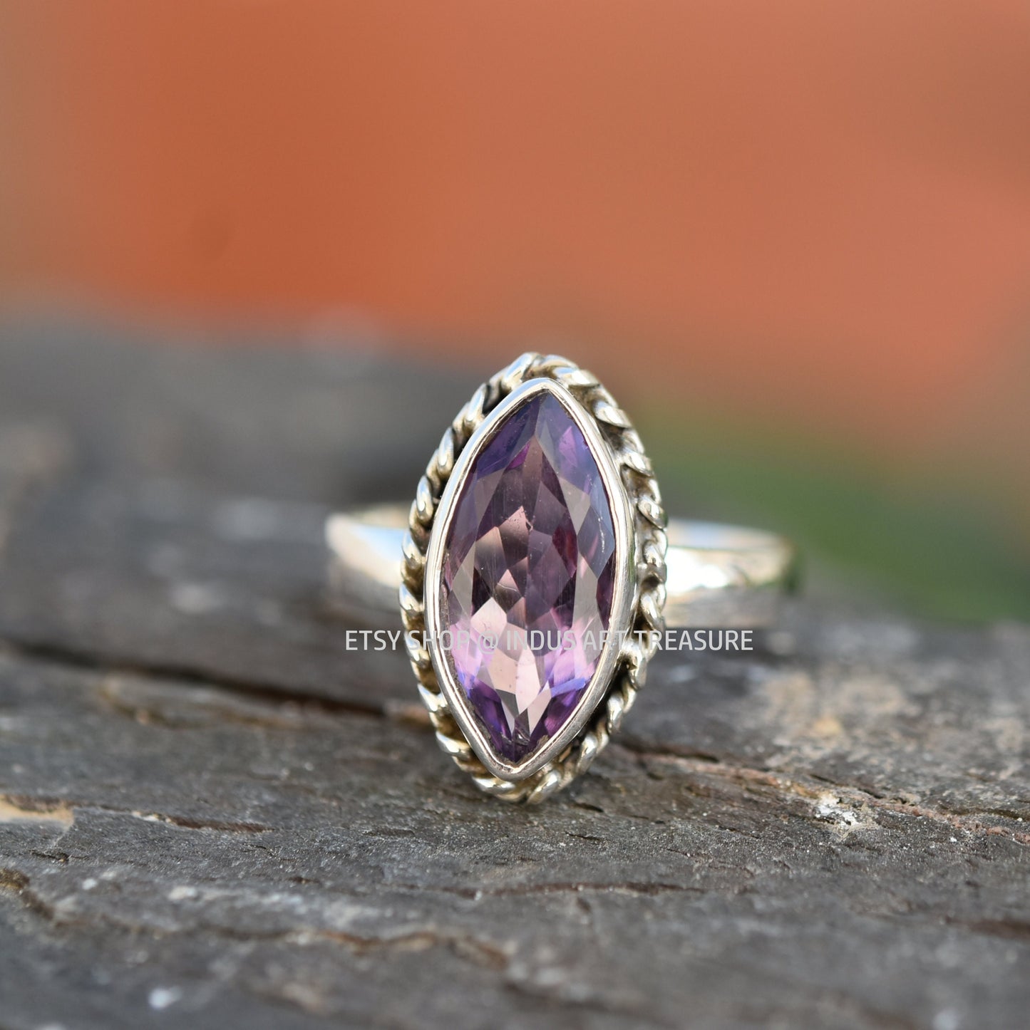 Purple Amethyst Boho Ring