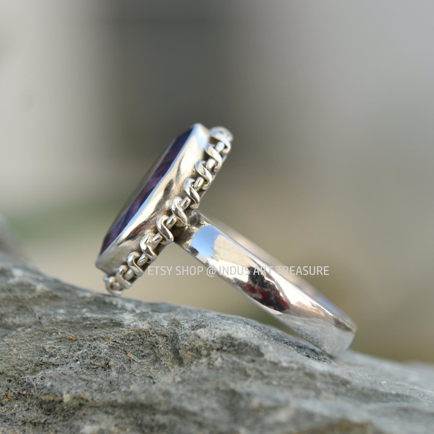 Purple Amethyst Boho Ring