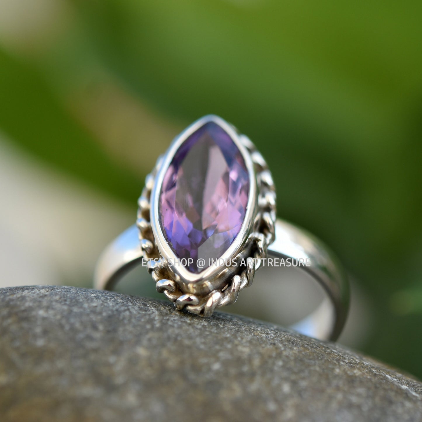 Purple Amethyst Boho Ring