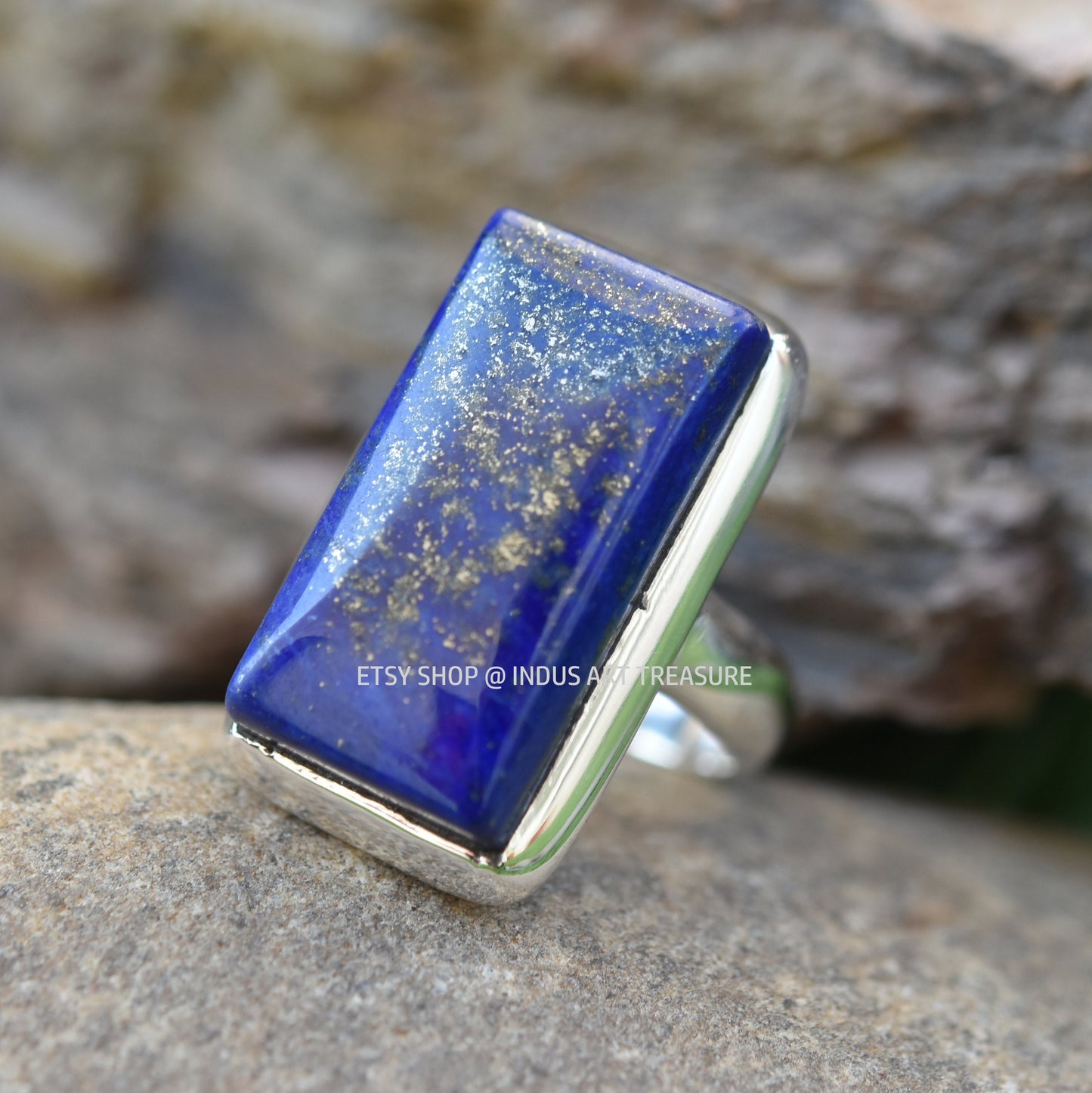 Blue Lapis Lazuli Statement Ring