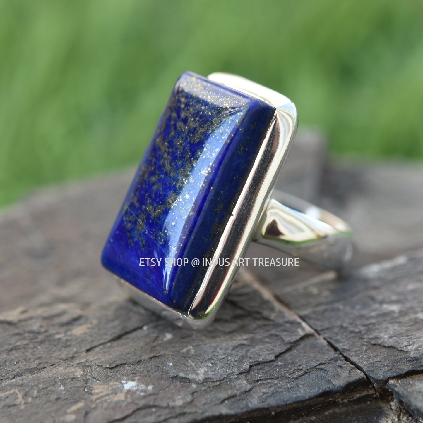 Blue Lapis Lazuli Statement Ring