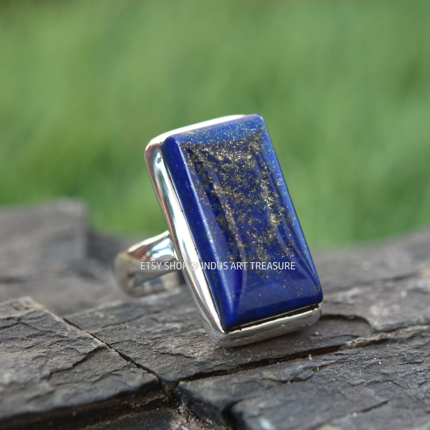 Blue Lapis Lazuli Statement Ring