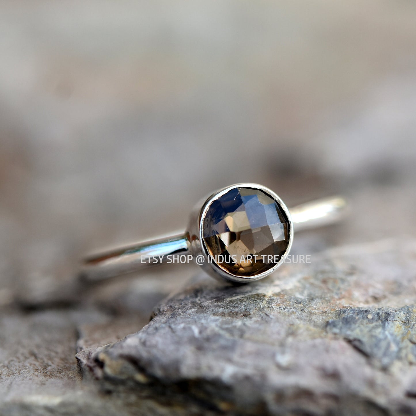 Smoky Quartz Dainty Ring