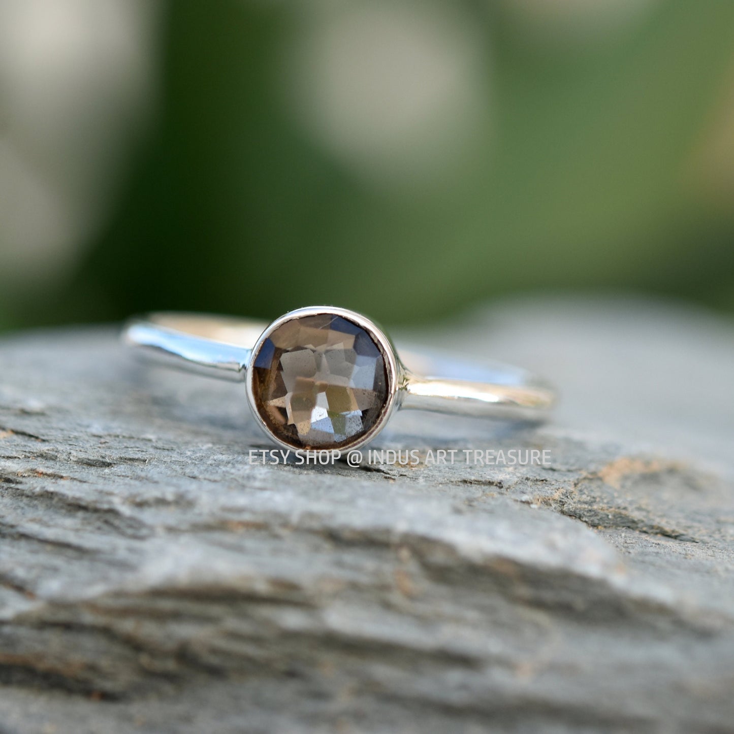 Smoky Quartz Dainty Ring