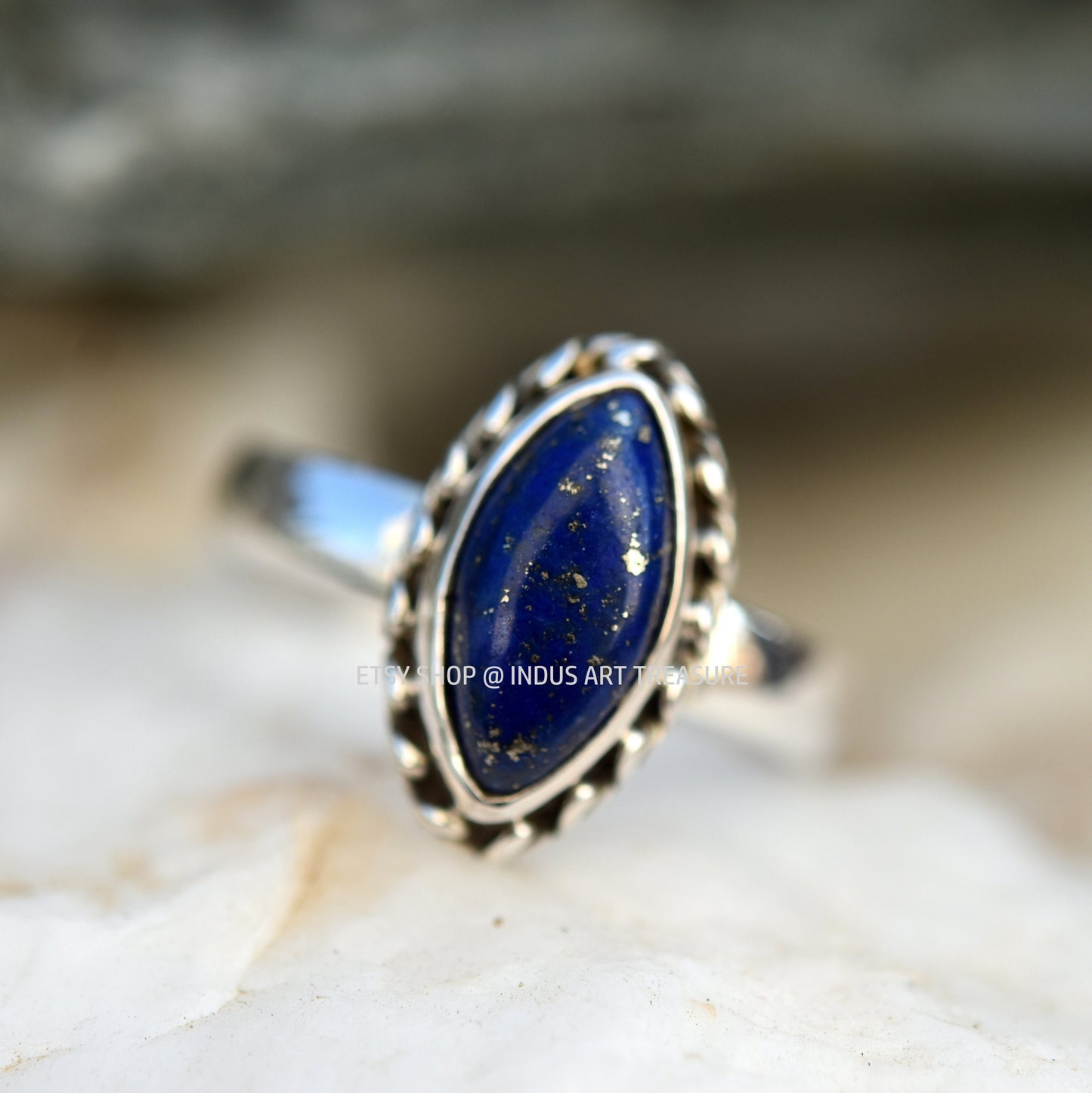 Lapis Marquise Ring