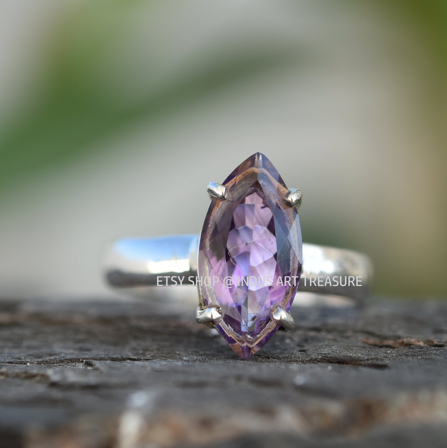 Purple Amethyst Prong Setting Ring