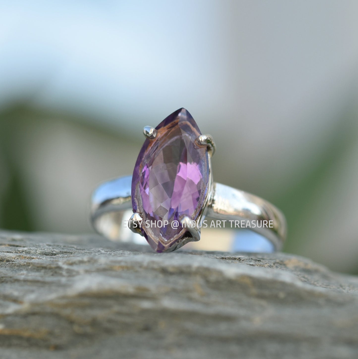 Purple Amethyst Prong Setting Ring