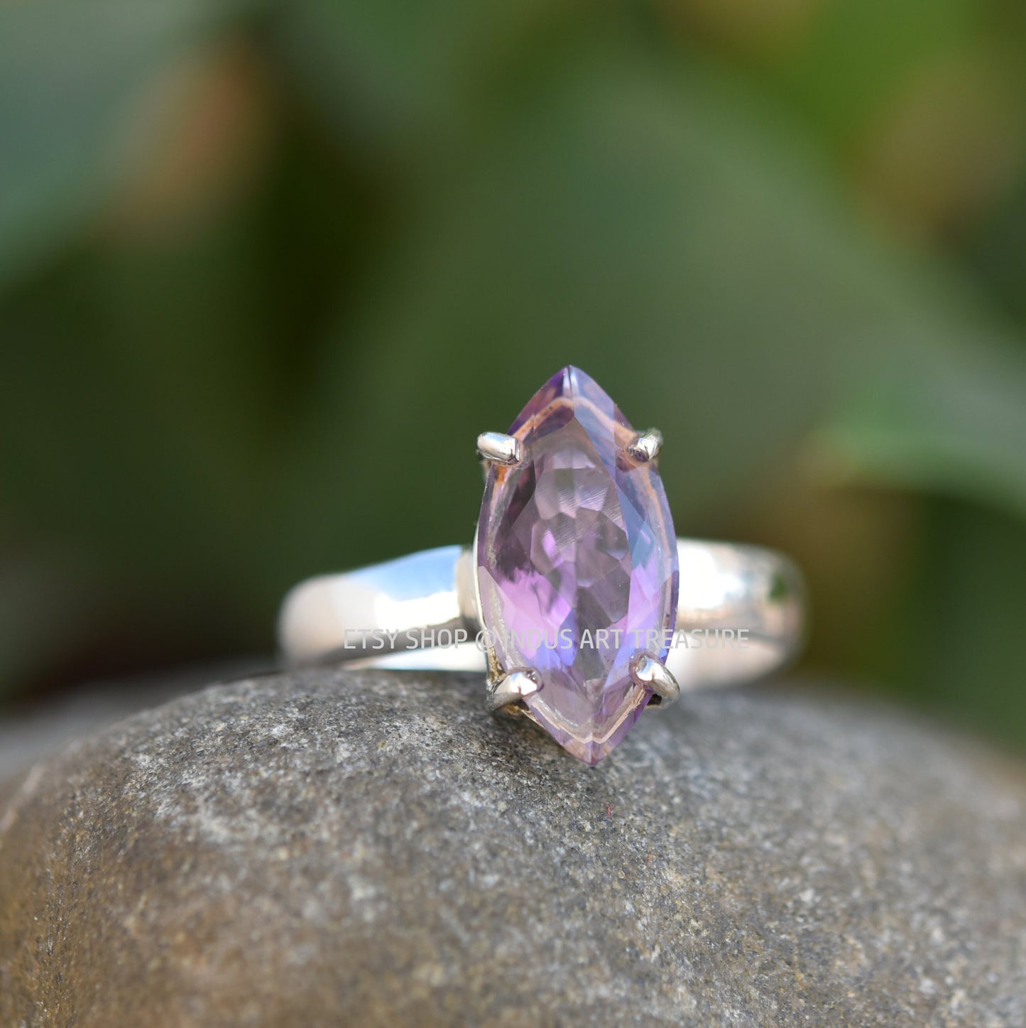 Purple Amethyst Prong Setting Ring