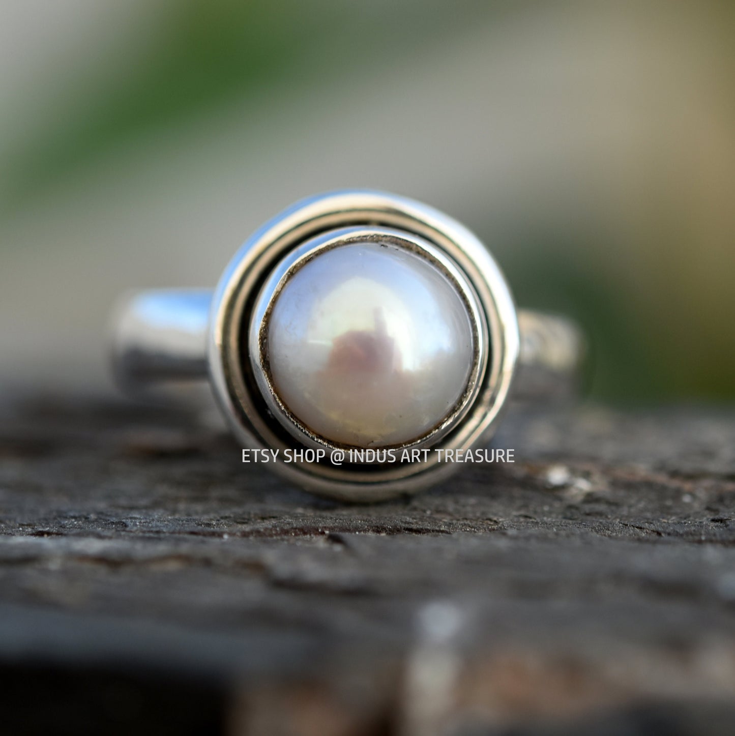 White Pearl Boho Ring