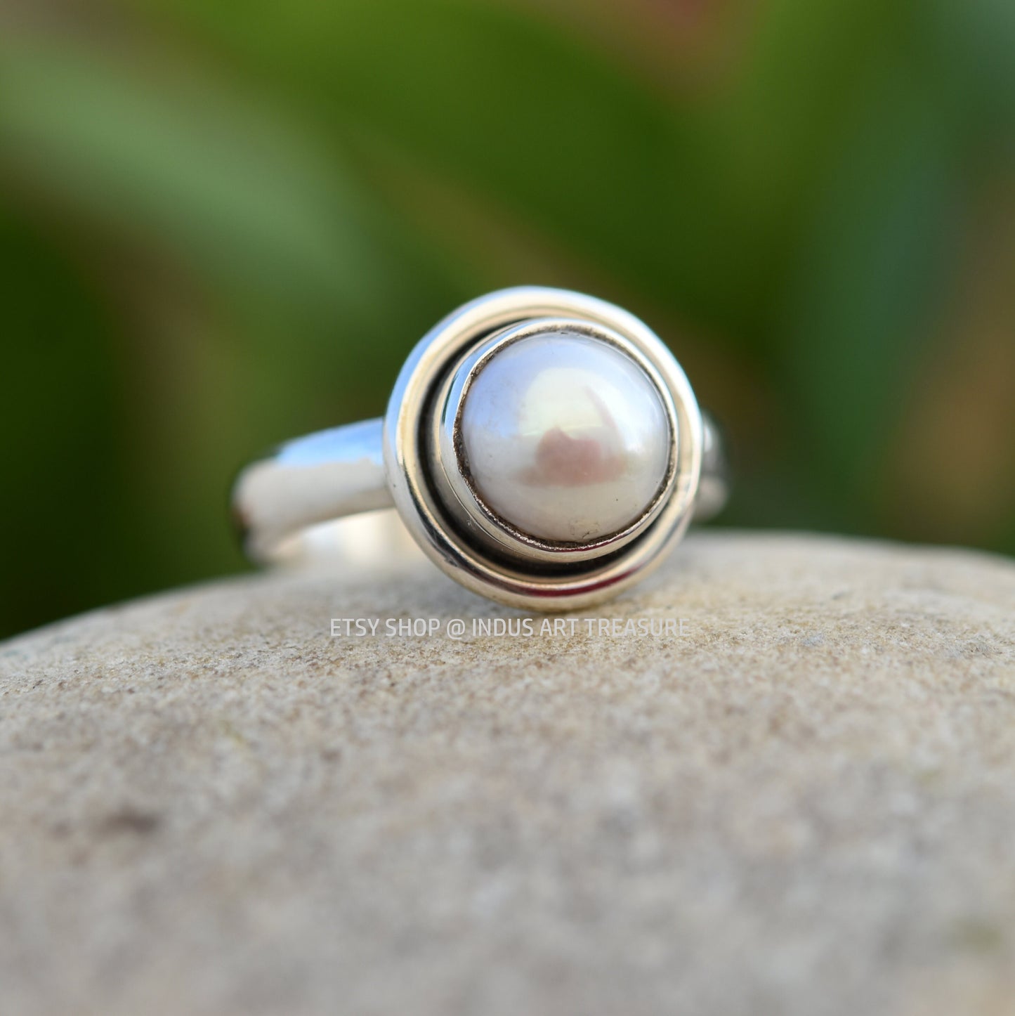 White Pearl Boho Ring