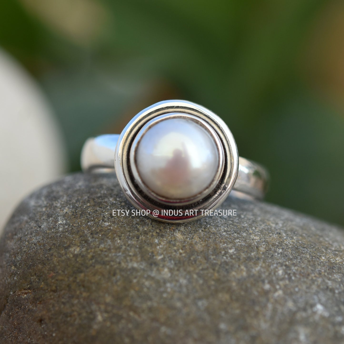 White Pearl Boho Ring