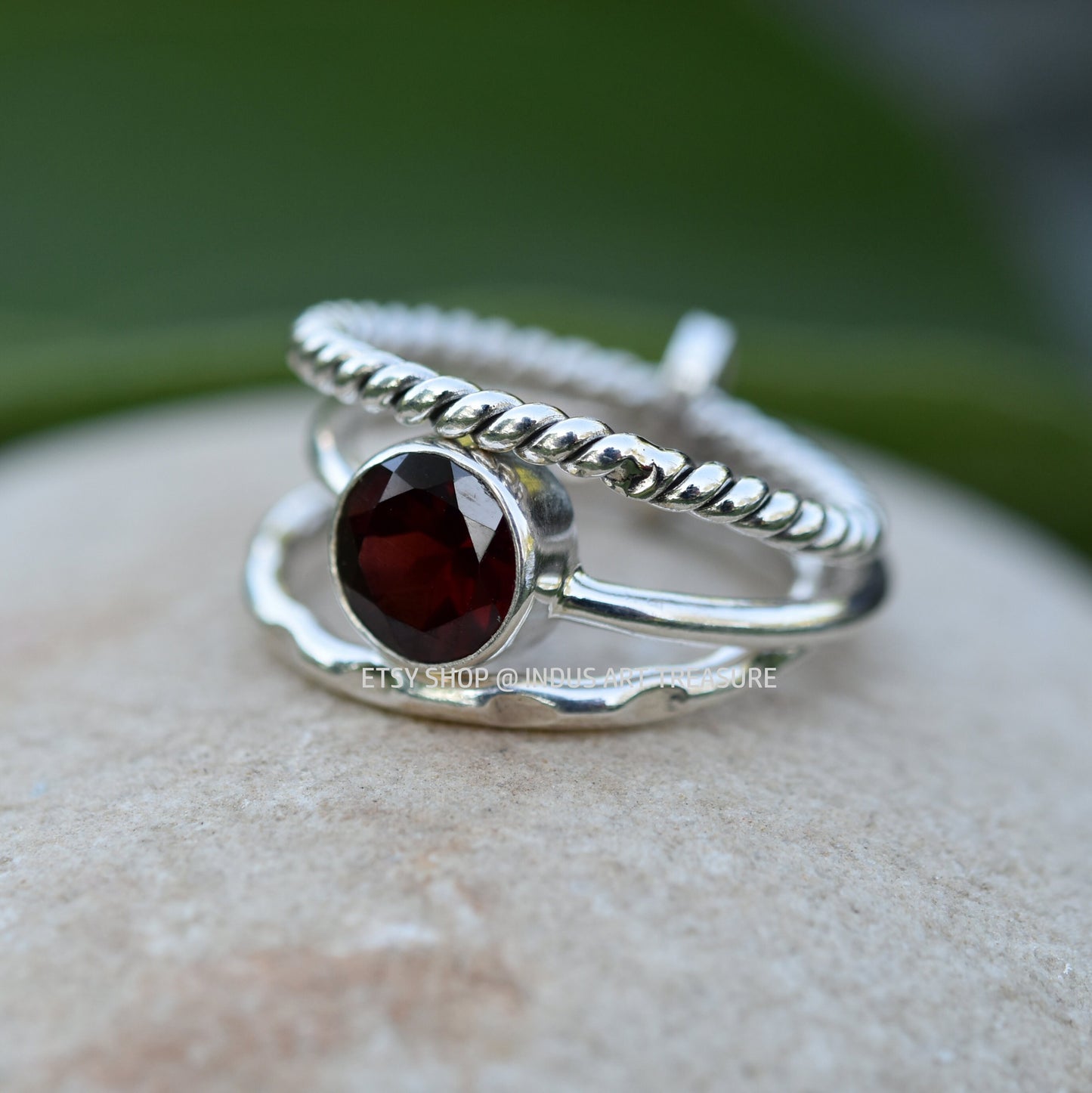 Red Garnet Stacking Ring