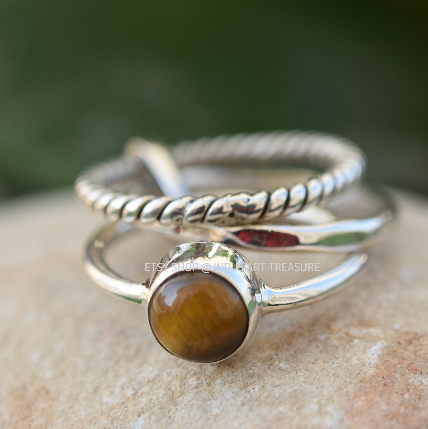 Tiger Eye Stacking Ring Set