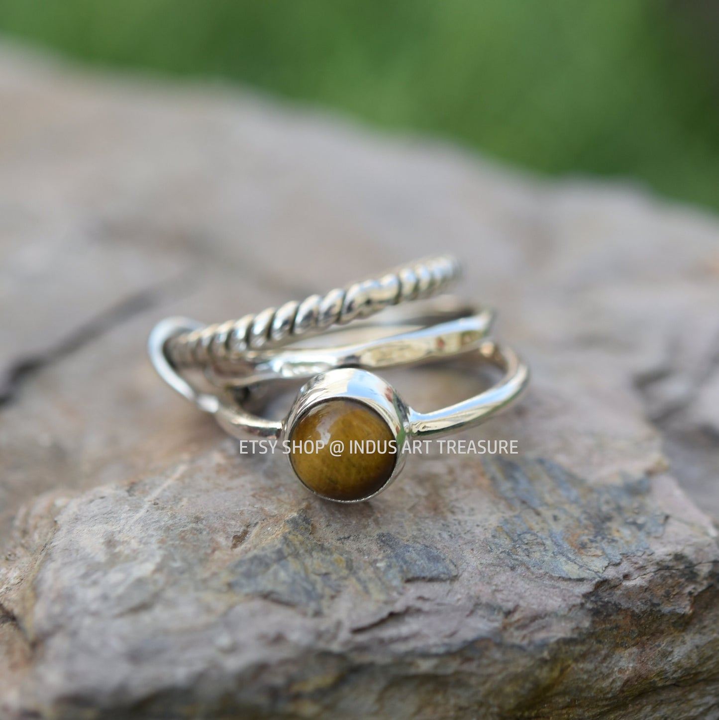 Tiger Eye Stacking Ring Set