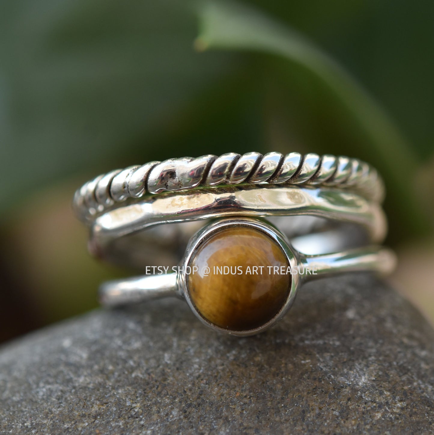Tiger Eye Stacking Ring Set