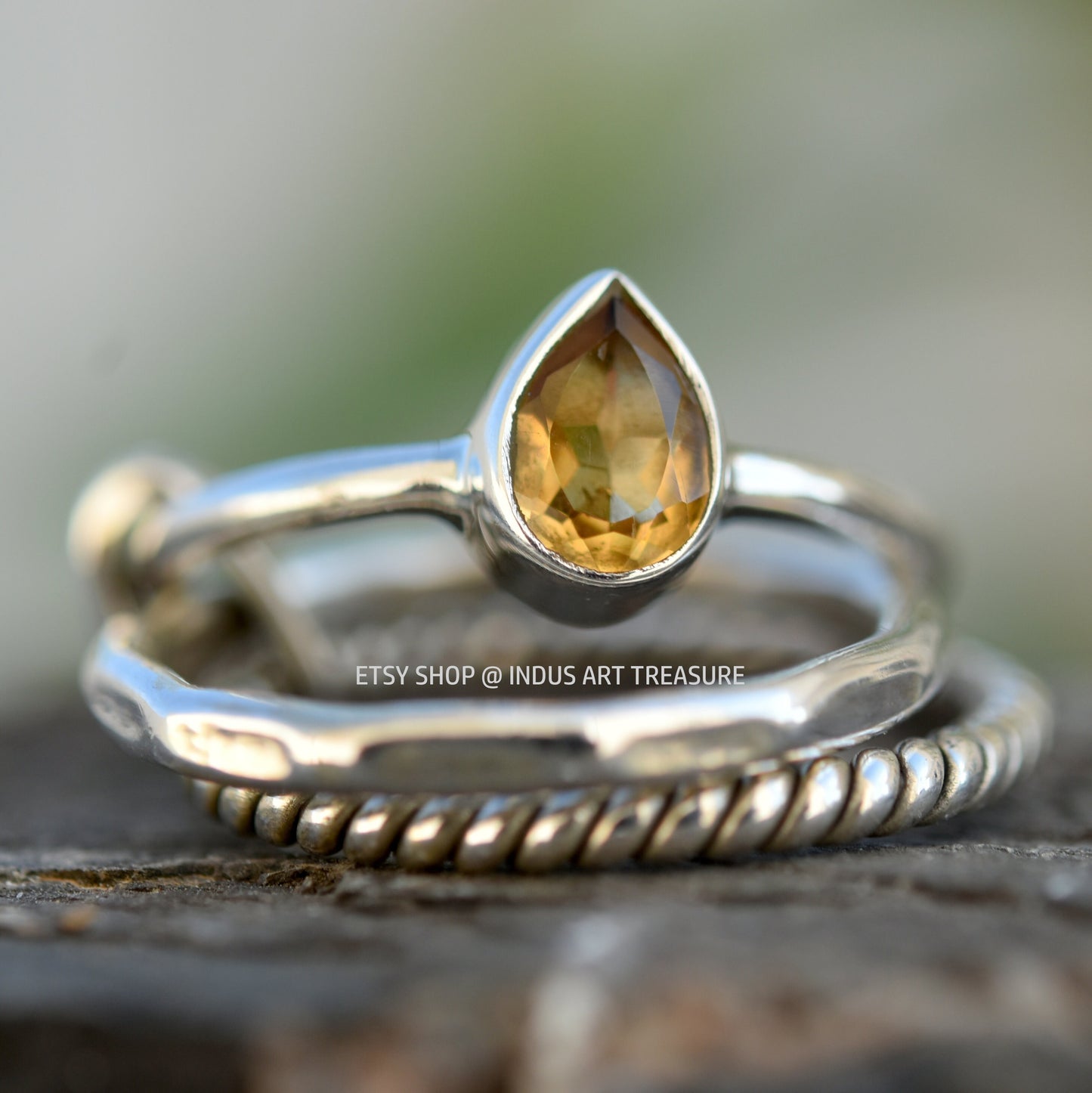 Citrine Stacking Ring Set