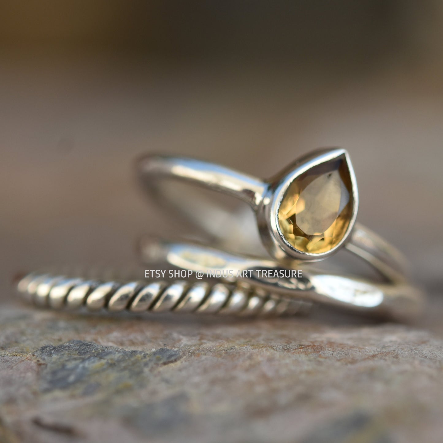 Citrine Stacking Ring Set